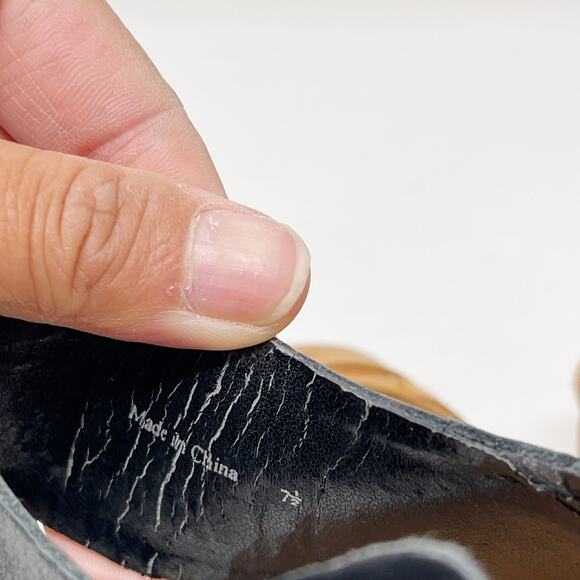 DV by Dolce Vita Womens 7.5 Honey Tan Black Jaslyn Wedge Heel Sandal Cork Buckle - Picture 9 of 13